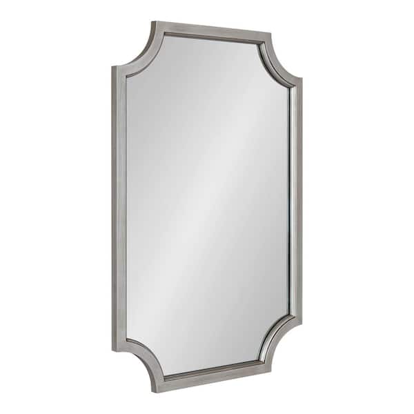 Kate and Laurel Hogan 24.00 in. W x 36.00 in. H Silver Scalloped Modern Framed Decorative Wall Mirror