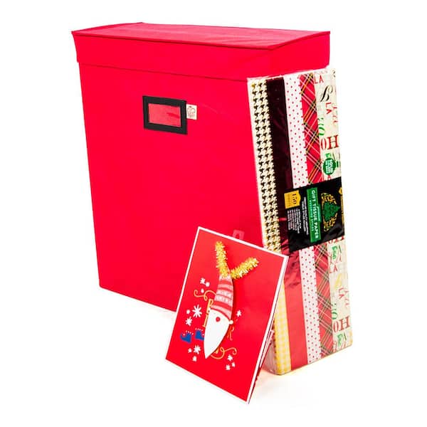 Santa's Bags Red 12 Roll Wrapping Paper Storage Box