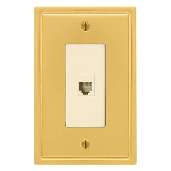 AMERELLE Moderne Wallplate 1 Phone Steel Brushed Gold (1-Pack)