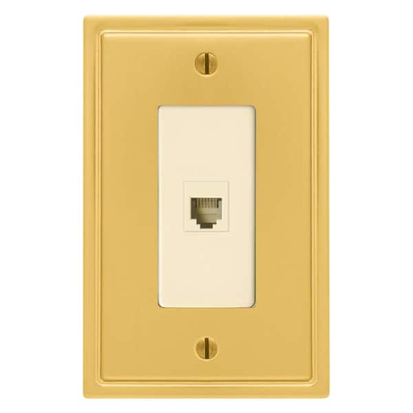 AMERELLE Moderne Wallplate 1 Phone Steel Brushed Gold (1-Pack)