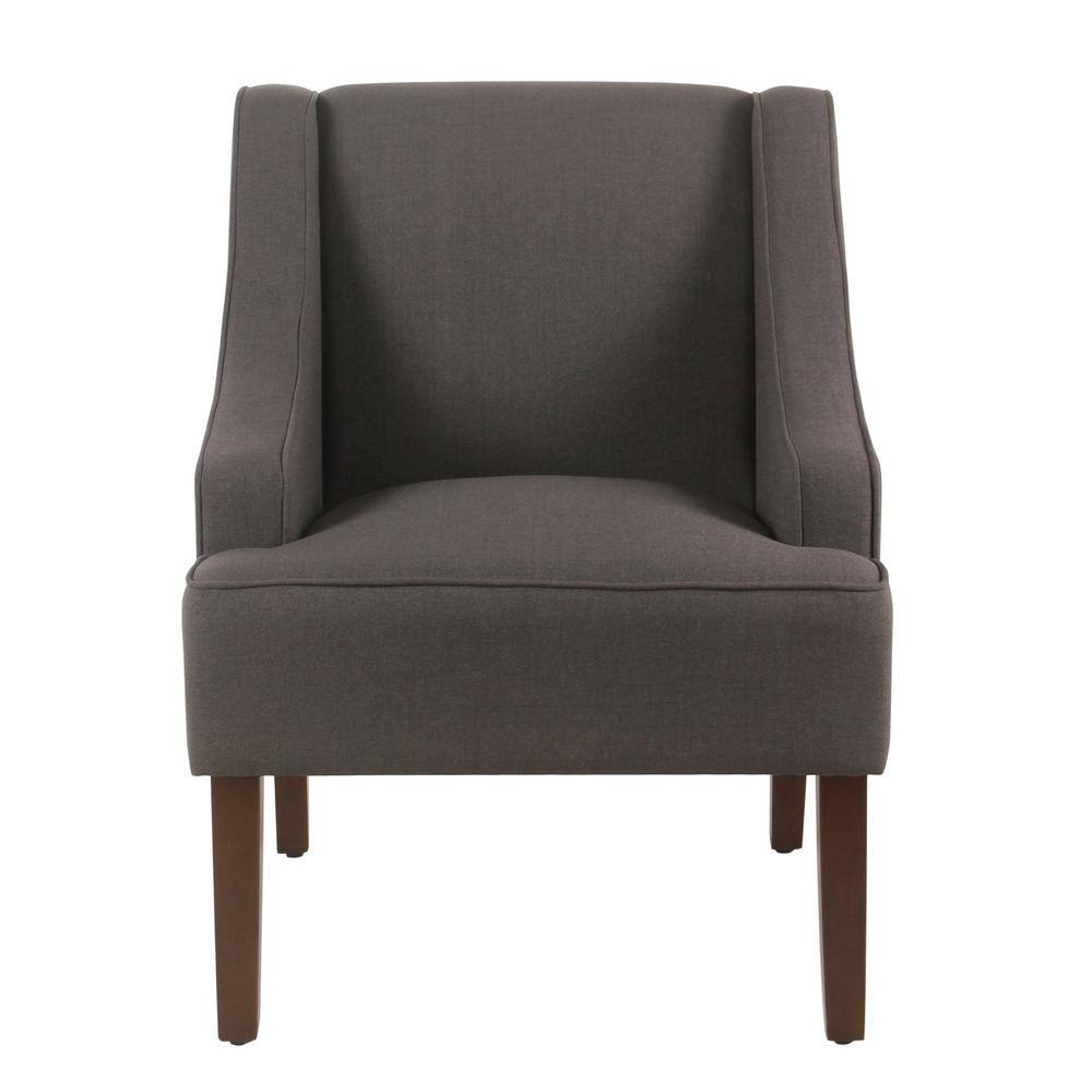 Homepop Linen-look Charcoal Gray Classic Swoop Arm Accent Chair K6499-F2208