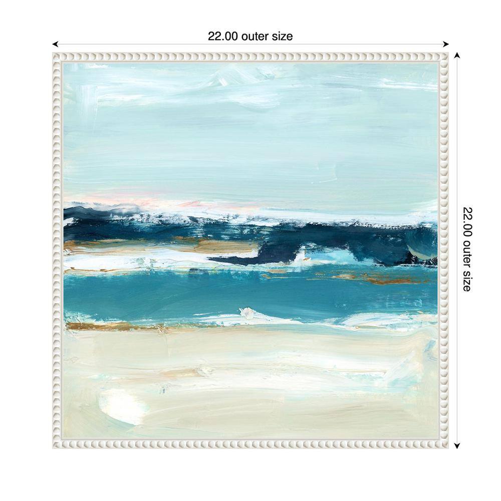 Ethan Harper Abstract Coastal Canvas Print with White Frame