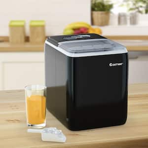 10.5 in. 44 lbs./24 Hour Portable Ice Maker Self-Clean with Scoop in Black