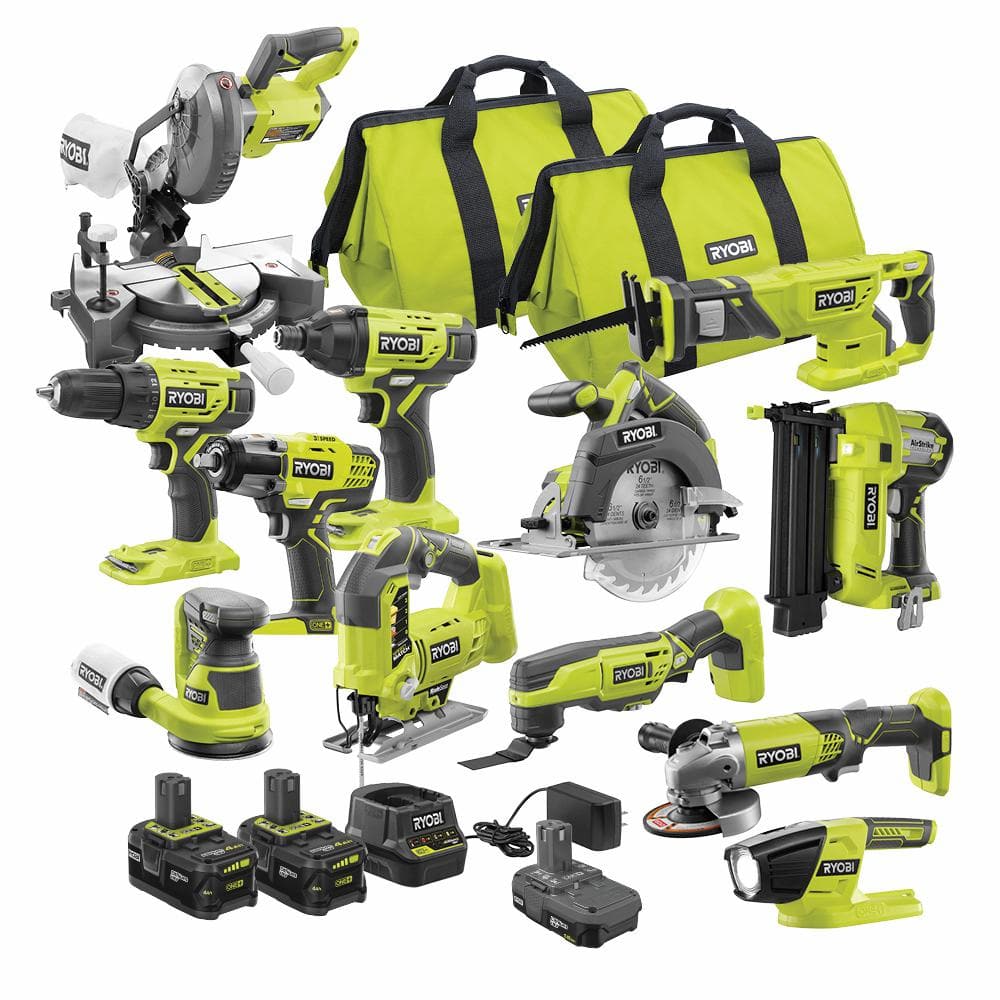 UPC 033287189533 product image for RYOBI ONE+ 18V Cordless 12-Tool Combo Kit with 3 Batteries and Charger | upcitemdb.com