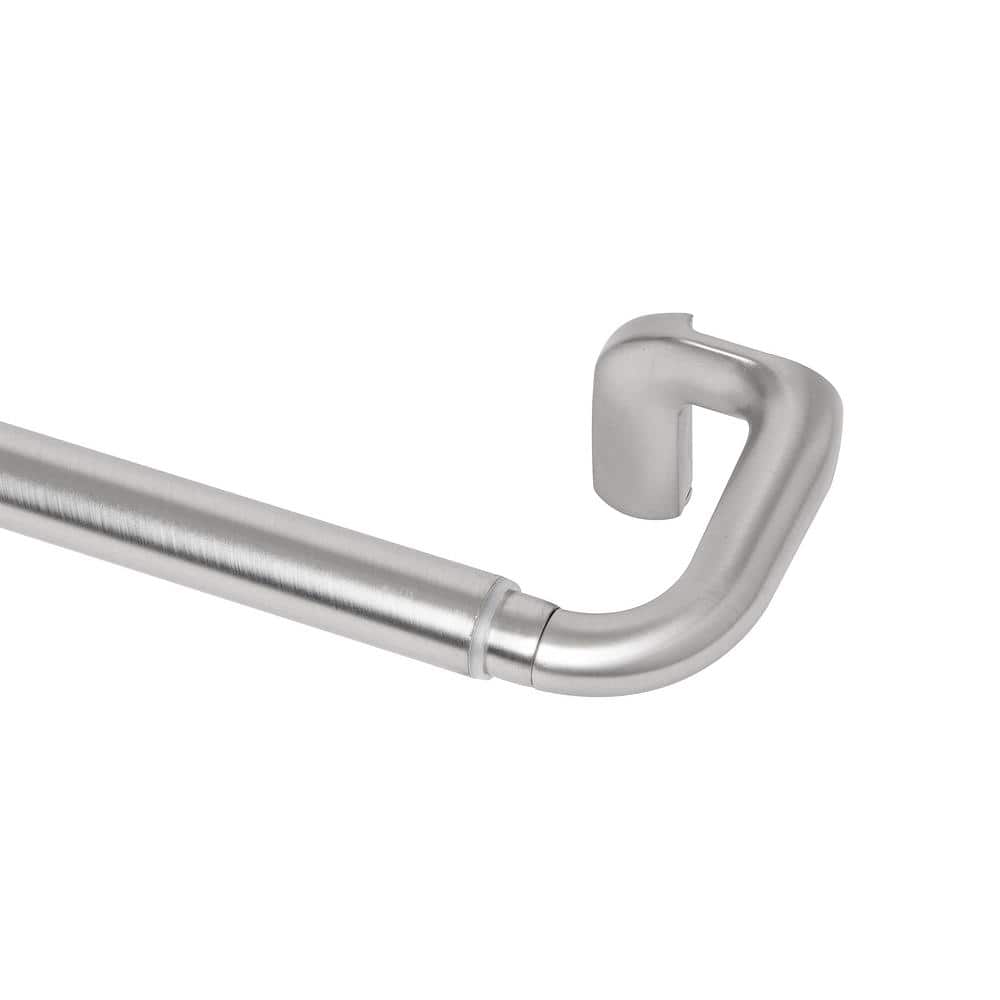 Matte Nickel Adjustable Single Curtain Rod, 146.5"