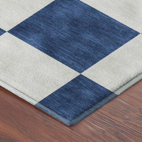 Mayfield Premium Machine Washable Abstract AMF2345 Navy 10 ft. x 14 ft. Area Rug