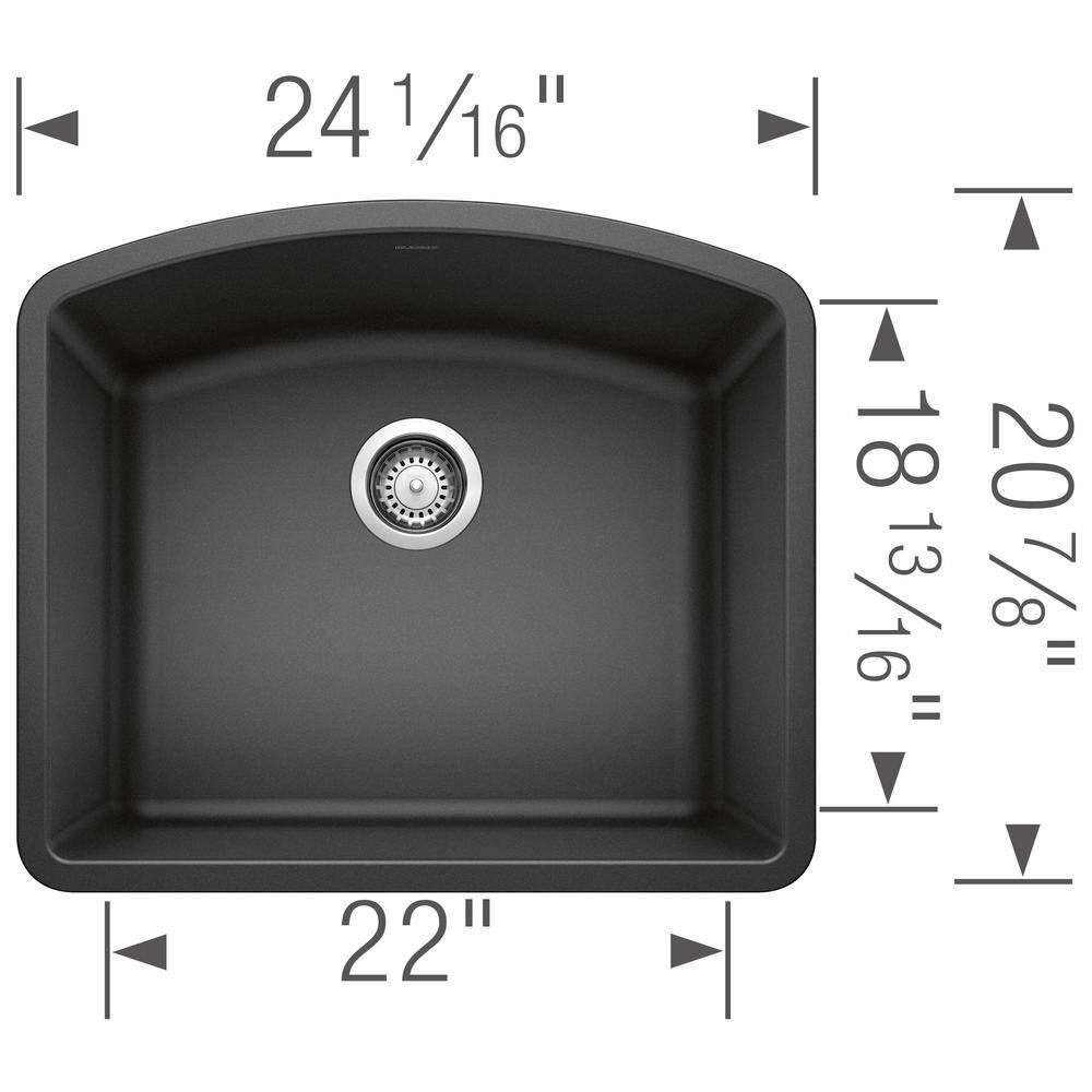 Anthracite Granite Composite Single Bowl Undermount Kitchen Sink