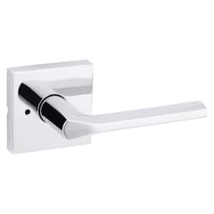 Lisbon Square Polished Chrome Privacy Bed/Bath Door Handle with Lock