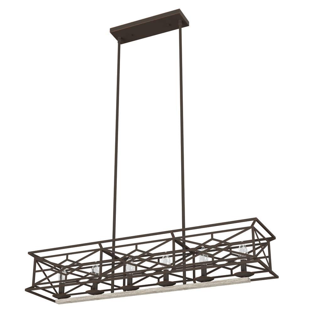 Langwood Onyx Bengal 6-Light Vintage Linear Chandelier