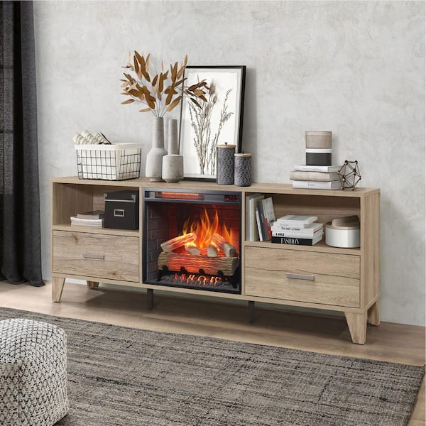 23 in. 5000BTU Electric Fireplace Insert with Timer, Overheating Protection