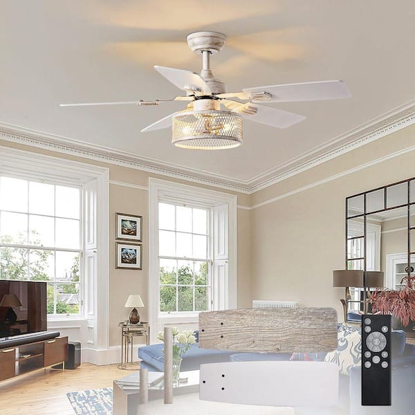 Hampton Bay Glendale 42 in. LED Indoor White Ceiling Fan with