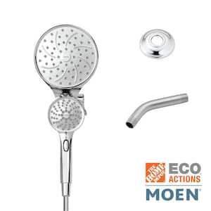 Attract with Magnetix 6-spray 6.75 in. Dual Shower Head and Adjustable Handheld in Chrome (Mounting Hardware Included)