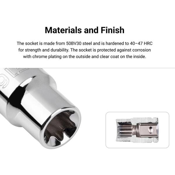 TEKTON 1/2 in. Drive x E8 External Star Socket SHD22408 - The Home