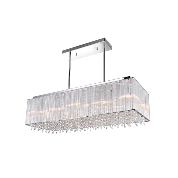 Spring Morning 10 Light Drum Shade Chandelier With Chrome Finish