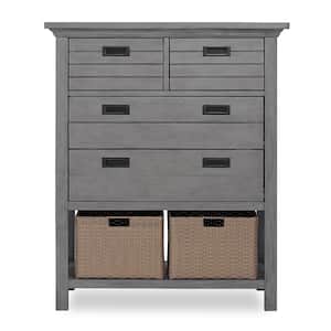 Waverly 4-Drawer Rustic Grey Chest with Baskets