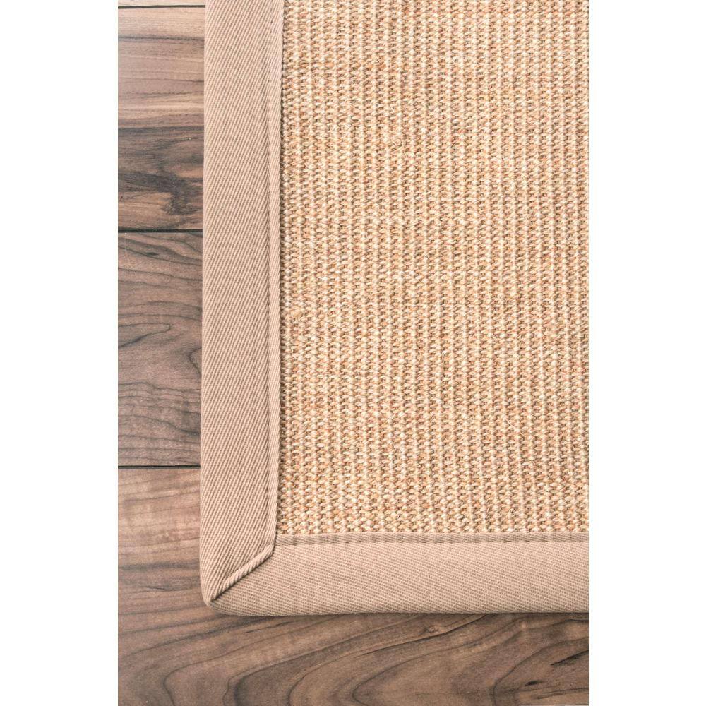 Beige Flat Woven Sisal Rectangular Accent Rug, 2' x 3'