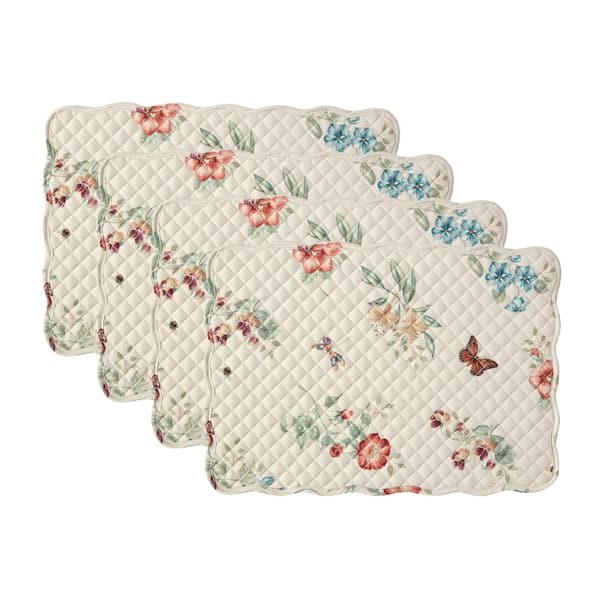 Lenox Butterfly Meadow Fall Quilted Placemats, Set of 4, Multicolor - 13"W x 19"L