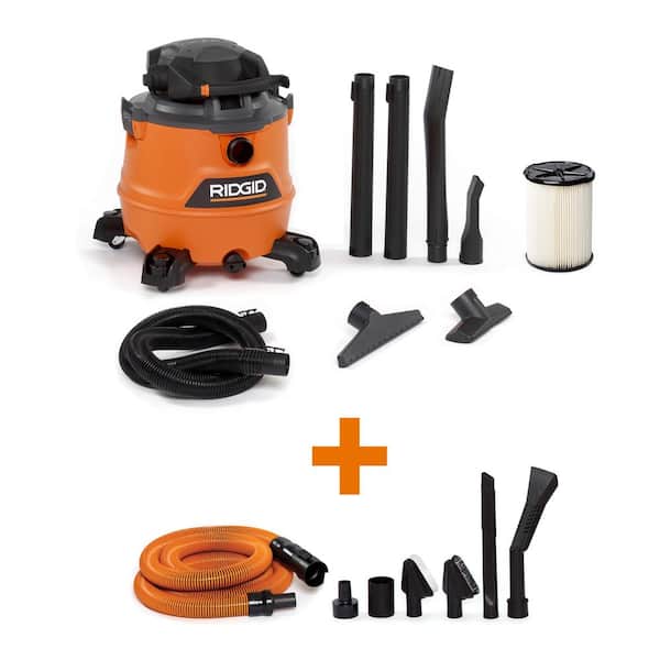 RIDGID 16 Gallon 6.5 Peak HP NXT Wet/Dry Shop Vacuum with Detachable Blower, Filter, Hose, Accessories and Car Cleaning Kit