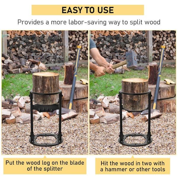 AUTMOON Carbon Steel Fireplace Tool Manual Wood Splitter HR-PC-S02 - The  Home Depot