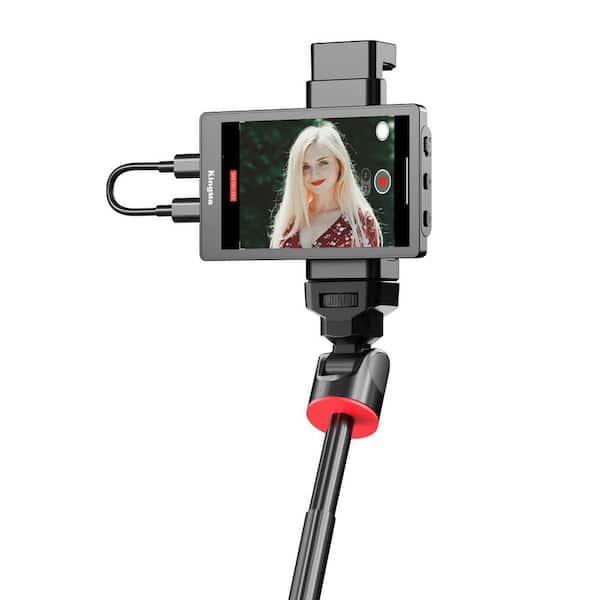 BIBIVIS 4K 30 FPS Phone Vlog Selfie Monitor Screen, Wired Mini Monitor for iPhone Rear Camera with Magnetic Phone Clip