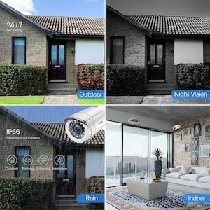 Wired 1080p Outdoor Home Security Camera 4 in 1 Compatible for 1080p/720p TVI/CVI/AHD/CVBS DVR
