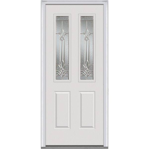 MMI Door 34 in. x 80 in. Bristol Right-Hand 2-1/2 Lite 2-Panel Classic Primed Steel Prehung Front Door