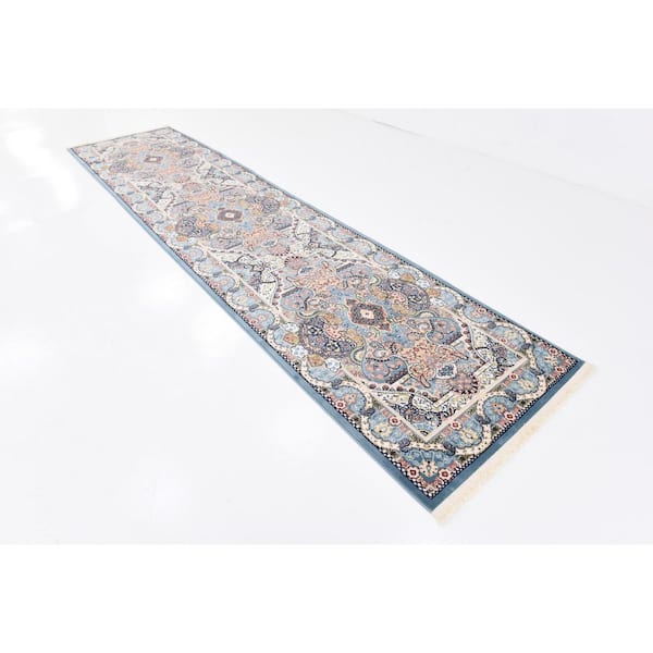 Narenj Glasgow Blue 3' 0 x 13' 0 Runner Rug