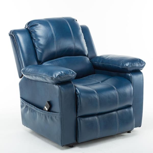 Faux Leather Lift Chair 8072 10, Blue Leather Riser Recliner Chairs