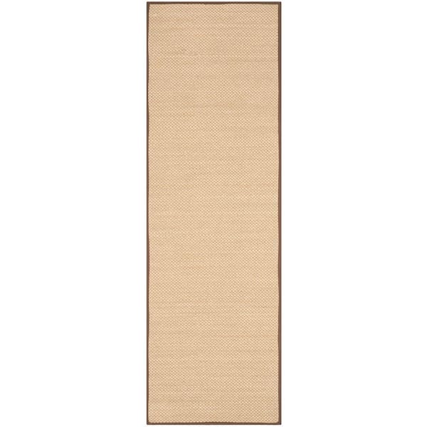 SAFAVIEH Natural Fiber Maize/Brown 3 ft. x 10 ft. Border Runner Rug