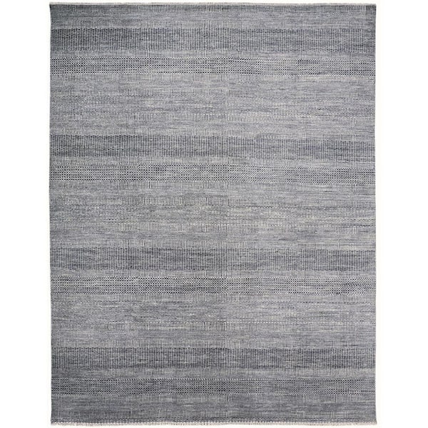 2 ft. x 8 ft. Silver Striped Area Rug