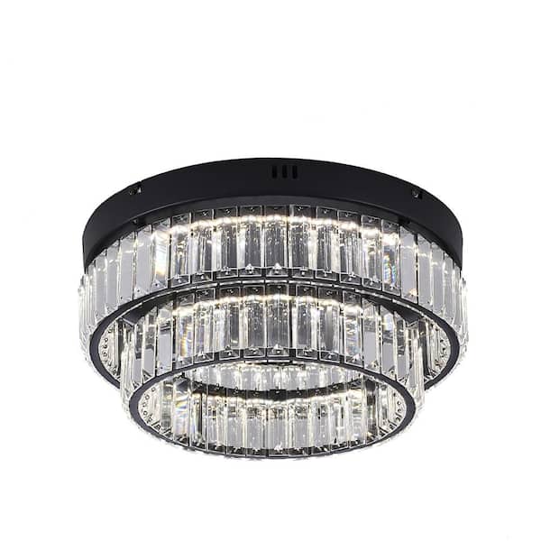 Unbranded Alfred 2 Light Dimmable Integrated LED Brass Tier Geometric Chandelier