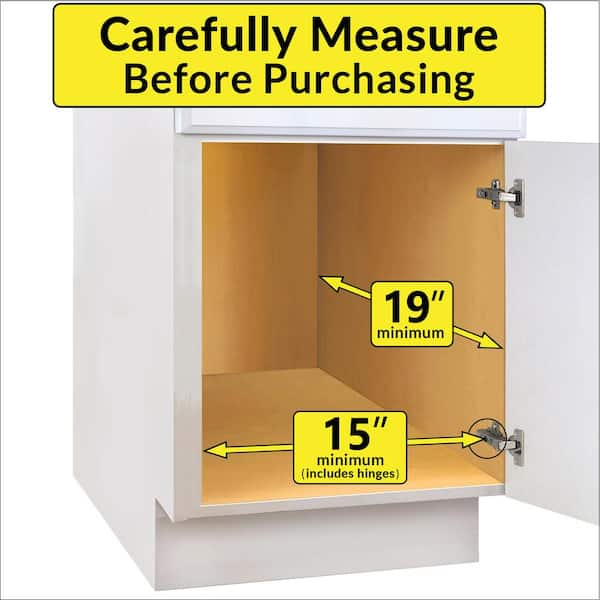 Lynk Professional Slide Out Cabinet Organizer - Pull Out Under Cabinet  Sliding Shelf - 14 wide x 18 deep - Chrome