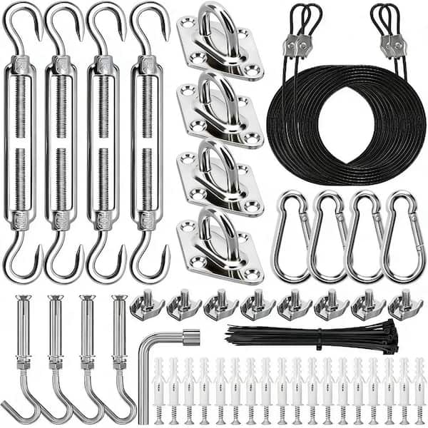 Sun Sail Installation Hardware with Wire Ropes