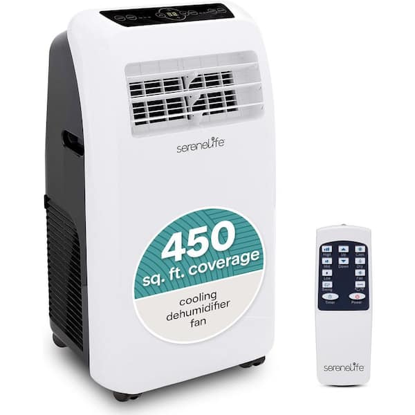 12,000 BTU Portable Air Conditioner Cools 320 Sq. Ft. with Dehumidifier and Fan Modes in White