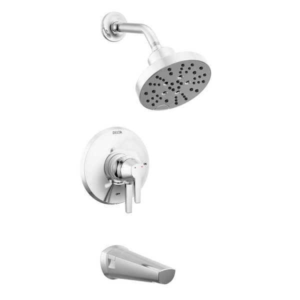 Delta Galeon 1-Handle Wall-Mount Tub and Shower Trim Kit in Lumicoat Chrome with H2Okinetic (Valve Not Included)