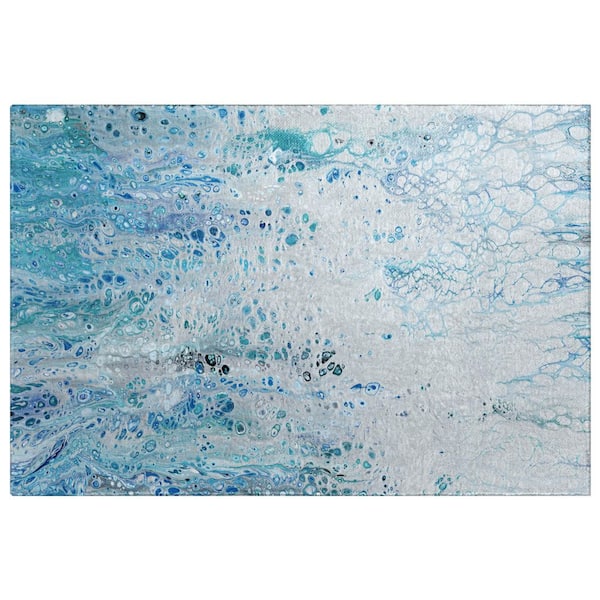 Dream Shag Premium Machine Washable Abstract ADS63 Shoreline 3 ft. x 4 ft. Area Rug