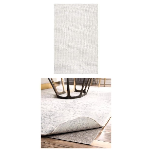 8 ft. x 10 ft. Woolen Cable Area Rug and Premium 8 ft. x 10 ft. Non-Slip Rug Pad Combo