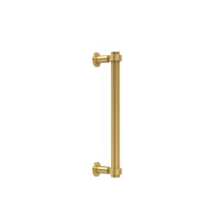 Contemporary 12 in. Back to Back Shower Door Pull with Grooved Accent in Polished Brass