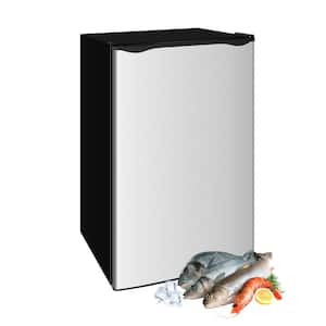 18.5 in. 3.2 cu. ft. Mini Refrigerator in Silver with 7-Levels of Temperature Adjustment