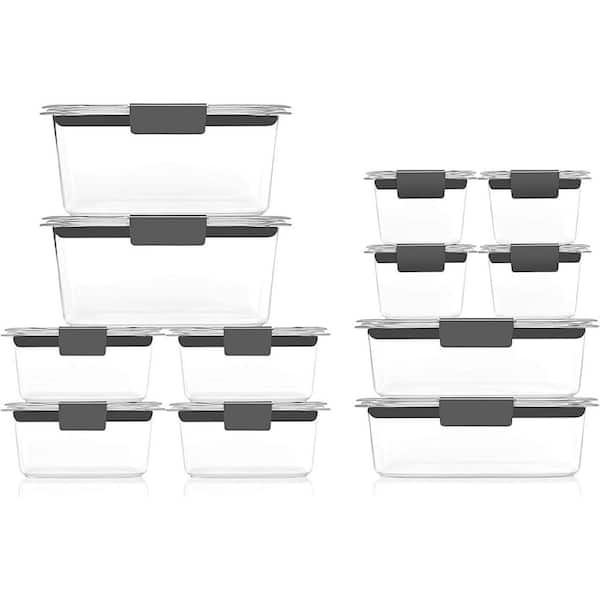 Adrinfly White Plastic Food Storage Container with Lids and 10 Oz. Capacity for Kitchen Set of 12-Pieces in White