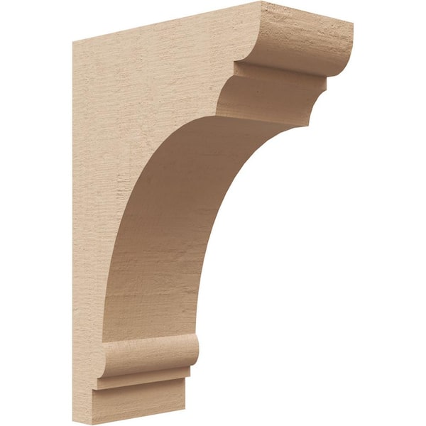 Ekena Millwork 3 in. x 9 in. x 6 in. Classic Hughes Rough Cedar Woodgrain TimberThane Corbel, Primed Tan