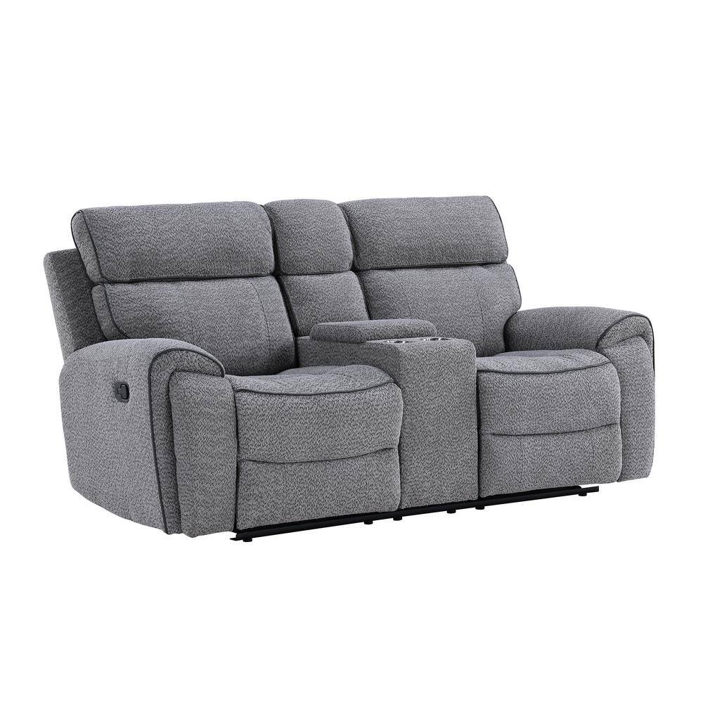 Omni Gray Polyester 3-Piece Reclining Living Room Set