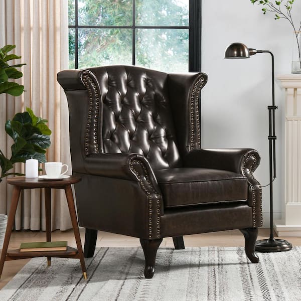 Jennifer Taylor Xavier Vintage Brown, Vintage Living Room Arm Chairs Upholstered
