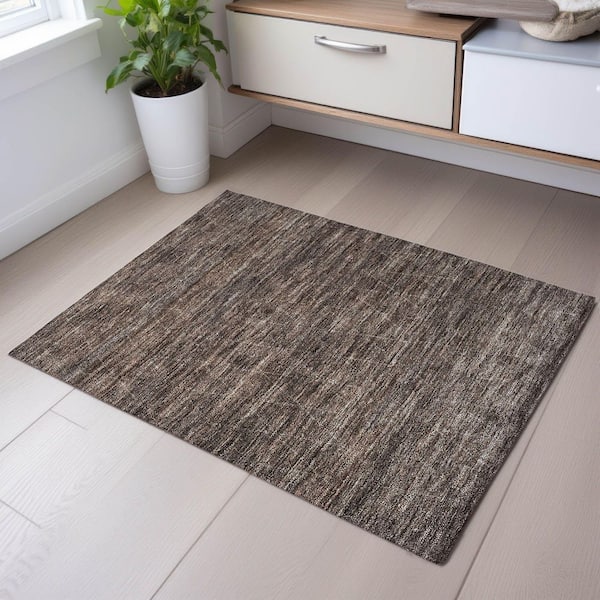 Mayfield Premium Machine Washable Abstract AMF1165 Coffee 2 ft. x 3 ft. Area Rug