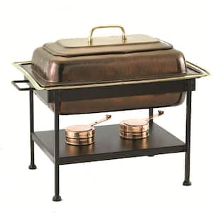 8 qt. 23 in. x 13 in. x 19 in. Rectangular Antique Copper over Stainless Steel Chafing Dish