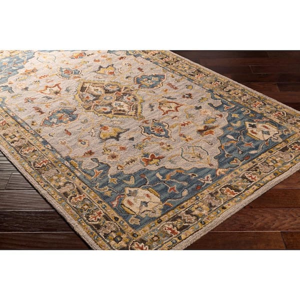 Artemis Dark Blue Medallion 6 ft. x 9 ft. Indoor Area Rug