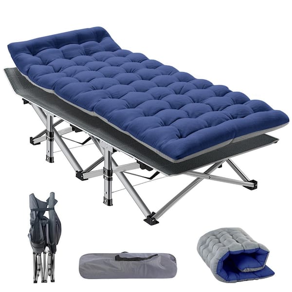 XL Folding Bed Cot with 3.3 in. 2-Sided Mattress 75 in. x 28 in. Folding Sleeping Cot Guest Bed with Carry Bag