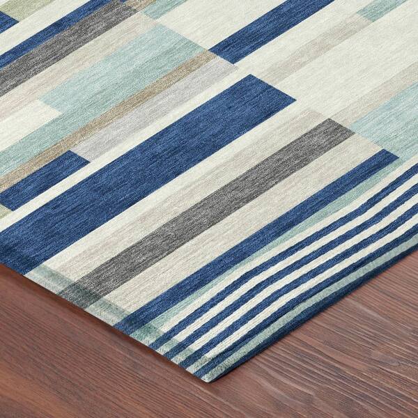 Chantille Machine Washable Indoor/Outdoor Abstract ACN2820 Navy 9 ft. x 12 ft. Area Rug