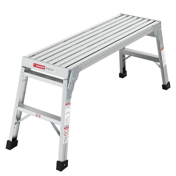maocao hoom 4.18 ft. Metal Work Platform Capacity 225 lbs. Portable Bench Folding Ladder ANSI