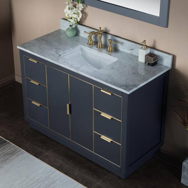 WOODBRIDGE Venice 49 in.W x 22 in.D x 38 in.H Bath Vanity in Gray